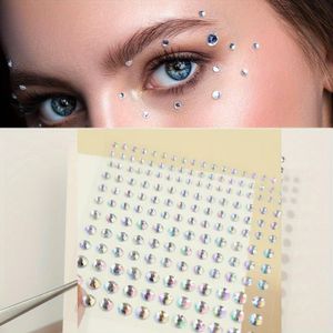 165pcs Assorted Acrylic Diamond Stickers Rhinestone Self-Adhesive Jewelry Handmade Shiny Holographic Eye Makeup Decoration, Eyes, Nails, Lip Facial Crystals Mixed:3/4/5/6mm