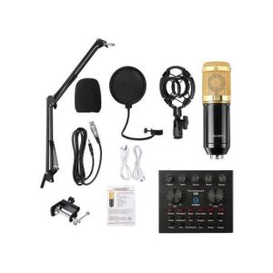 BM800 USB Condenser Microphone Kit with V8 Sound Card Home Studio Setup Adjustable Boom Arm Pop Filter Shock Mount Professional Microphone for YouTube, Podcast, Live Streaming