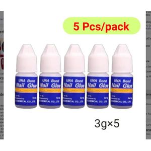 UNA bond 5 PCs Nail Glue Strong Adhesive False Fake Nails - 3g