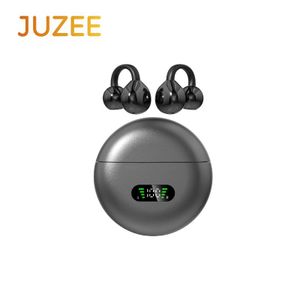 JUZEE JUZEE Open Ear Clip On Earbuds Wireless Bluetooth Headphones with C-Bridge Over Ear Pressure-Free Comfort Earphones - Black