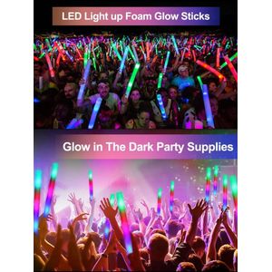 LED Light Up Multicolor Foam Stick Baton – Party Glow Stick for Events, Weddings & Concerts