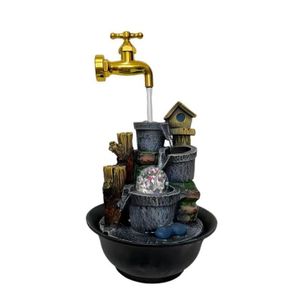 *Vintage Bucket LED Tabletop Fountain with floating faucet* 