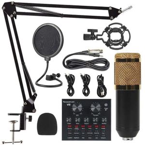 BM800 Condenser Recording Microphone V8 Sound Card Bundle for Mobile Phone Laptop and PC