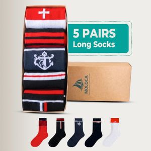 Moloca  5 Pairs Cotton Comfortable Breathable Socks soccer wear,Moloca MatchReady Soccer Socks Unisex Long (Men&Women) Socks