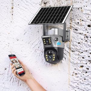 Quick Wake Up Ultra-Low Power Smooth Pan And Tilt Monitoring Colored Night Vision V380 Pro App 12MP 4G PTZ Rotating Dual Lens Full-Color 24/7 Colored Night Vision Outdoor Security Solar Cameral