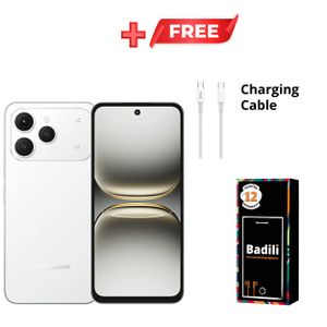 Tecno Spark 40 Android Smartphone (Refurbished Phone by Badili) – 6.67” HD+ Display, 128GB Storage, 4GB RAM, 50MP Camera, 5200mAh Battery, Dual SIM + 12-Month Warranty, White