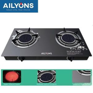 AILYONS Infrared Auto Ignition Tampered Glass Gas Stove Cooker Two Burner- Saves Gas