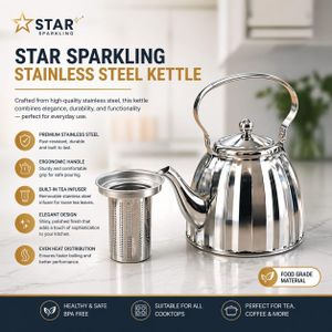 Stainless Steel Teapot Kettle Pot With Tea Infuser Filter
