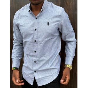 Classic Men's Smart Casual & Office Wear Premium Polo Style Oxford Cotton Long Sleeve Button - Down Casual Shirt -  Size  M to XXXL