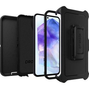 Otter Box  Defender Series Case - BLACK, Rugged & Durable, Shockproof with Charging Port Protection, Includes Holster Clip Kickstand Cover for Samsung Galaxy A55