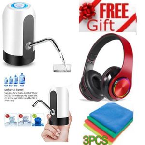 Automatic Rechargeable Electric Water Pump Dispenser for Bottled Water for Home, Office & Kitchen + GIFT BEST Air Max Bluetooth Headphones Earpods With Microphone Earpods Gaming Headset Stereo HiFi Earphones & 3 Table Towels 