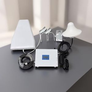 Quality Ensured Reliable Performance for Large Spaces Coverage 2G, 3G,4G Tri Band GSM Mobile Cell Phone Networks Signal Booster Enhancer Repeater Amplifier Complete System Kit