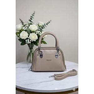 Fashion Elegant Two-Tone Structured Tote Bag Stylish Practical - Brown