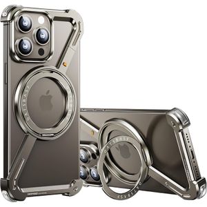 iPhone 16 Pro Max Metal Frameless Case Shockproof Borderless Design with MagSafe Compatibility, Protective Phone Case
