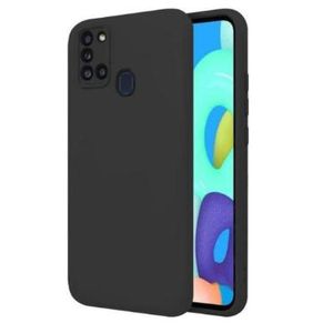 Soft Silicone Back Cover for Samsung Galaxy A21s - Black, anti-fingerprint, anti-scratch, durable silicone case