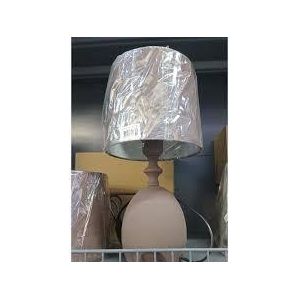 Modern Cylindrical Table Lamp – Matte Base with Fabric Shade