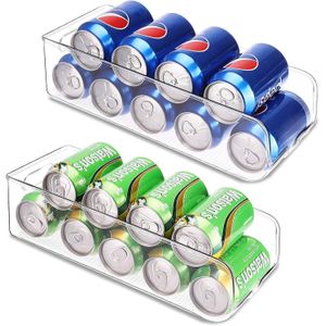 2 Pieces Soda Can Organizer for Fridge, Clear Refrigerator Organizer Bins, Soda Can Organizer for Pantry, Kitchen Organizers and Storage