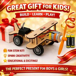 DIY Wooden Car Airplane STEM Learning Toy – Fun & Educational Gift for Kids - Boys / Girls