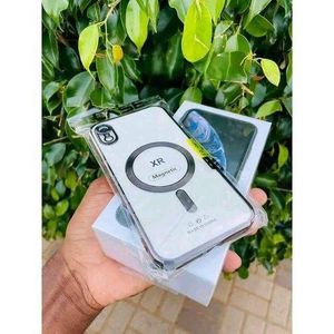 Apple iPhone XR Case/Cover Slim Thin Electroplated Phone Case with Camera Protection Shockproof Case Compatible with MagSafe Black Border Clear MagSafe Wireless Charging Case