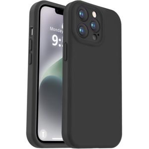 Soft Silicone Slim Fit Cover Anti-Scratch Shockproof Case for Apple iPhone 15 Pro Max - Black