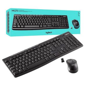 Logitech MK270 Wireless Keyboard & Mouse Combo Black 2.4GHz Reliable Wireless Connection Full Size Keyboard For PC & Laptop