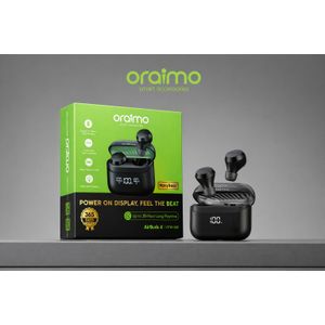 Oraimo AirBuds 4 OTW-340 – Smart LED Display, 38Hrs Total Playtime & ENC True Wireless Earbuds