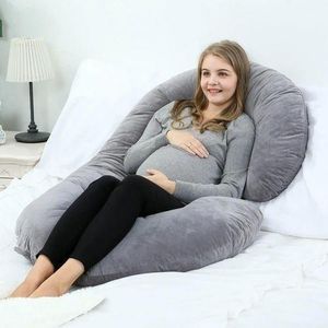 C-Shaped Pregnancy Pillows, Memory Foam Pregnancy Pillow Full Body Maternity Pillow with Removable Cover, 52 Inch Pregnancy Pillows for Sleeping (Grey)