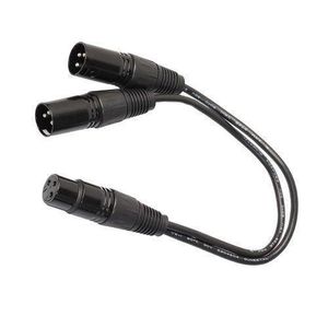 Classic 3 Pins XLR Female Jack To Dual 2 Male Plug Y Splitter Cable Adaptor Cord For Microphone 1.5 Metres