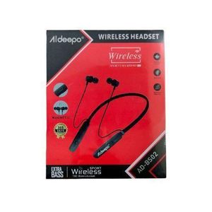 Aldeepo  Necklace earphones Bluetooth neckband AD-BS02 Magnetic Wireless Sports Neckband - Black