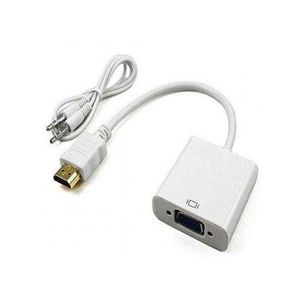 HDMI to VGA adapter cable with 3.5 mm jack jack supports HDCP 1080P Resolution HDMI VGA connector for XBOX 360 PS3 DVD White