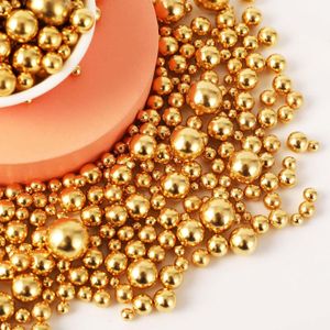 Cake Decoration Edible Gold Pearls – Cake Decorating Sugar Balls (Luxury Baking Sprinkles)
