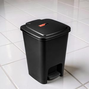 30 Litres Black Hard Plastic Quality Material Smooth Inner Step Pedal Garbage Waste Dust Bin