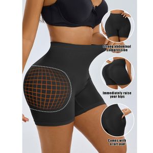 Black Bu tt-Lifting Shapewear Shorts - Enhancer Pads Included with Fart Pad for Comfort & Contour