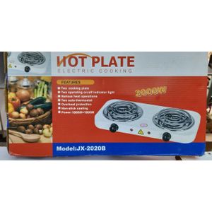 Double Coil Electric Hotplate – 2000W, Non-Stick & Overheat Protection