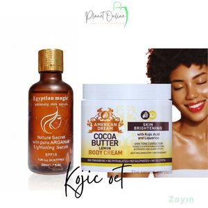 American Dream Skin brightening combo, Dark spot remover set, Hydrating cream and serum, Lightening skincare kit