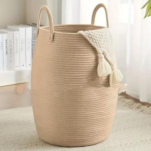 Large 65L Cotton Rope/ decorative woven Basket with extended handles