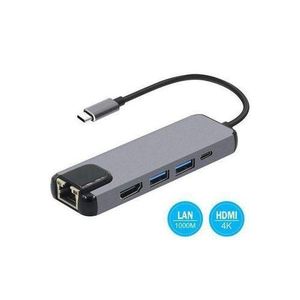 TYPE C 5 IN 1 WITH USB 3.0,HDMI,PD &ETHERNET PORTS