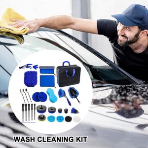 Car Detailing Kit Interior and Exterior Cleaner, Car Cleaning Kit with Professional Car Detailing Brush Set, Car Wash Kit and Auto Detailing Kit. Reusable, Perfect for Cars and Bikes-29 pcs