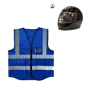 Motorcycle Riders Road Shield Pro Rider Safety Combo (Helmet + Reflective Vest)
