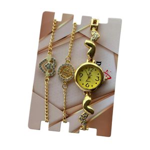 Gilded Garden 3-Piece Rose & Heart Watch Jewelry Set