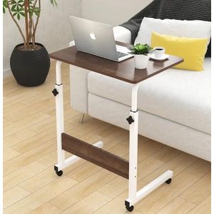 Portable And Adjustable Wooden Top Multipurpose Laptop Table - Dark brown