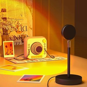USB Sunset Projection LED Mood Lamp – 360° Adjustable Rainbow Light