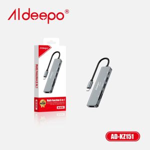 Aldeepo  AD-KZ151 6-in-1 USB Type-C Multi-Function Hub – 4K HDMI, USB 3.0, SD/TF & PD