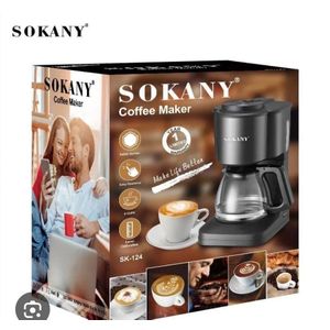 Sokany SK-124 Drip Coffee Maker 6 Cups – 650W Automatic with Warming Plate, Anti-Drip & Removable Filter, Matte Black