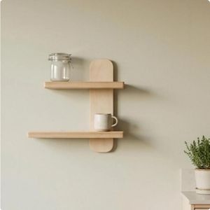 Minimalist Floating Wall Shelf – Natural Wood Display Shelf - Modern Space-Saving Wall Storage for Living Room, Bedroom & Office