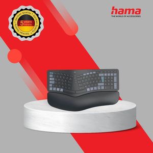 Hama WIRELESS ERGONOMIC KEYBOARD WITH CUSHIONED PALM REST WK-900E (182642)Black