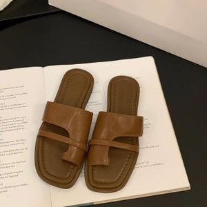 Flat Sandals with Platform Versatile Slip-On Closure for Casual Vacation Outdoor Summer Toe-Loop Slippers