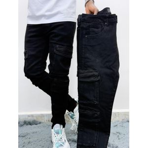Fashion And Style Black double pocket  cargo jeans
