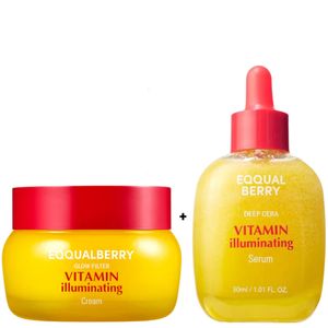 EQQUAL BERRY Vitamin illuminating Cream + Capsule Serum with Niacinamide, TXA & Vitamin C. Deeply Moisturizes, Brightens, Removes Dark Spots, Hyperpigmentation, Dullness, Marks, Melasma, Glows & Illuminates, Make skin Radiant, Smooths, Soften & Even the skin tone