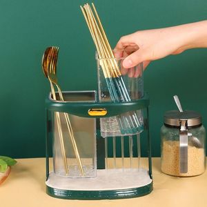 Double grid cutlery organiser with drain hole and detachable drain tray